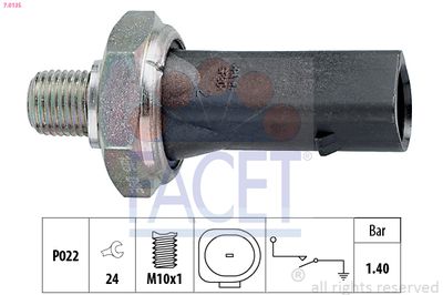 Датчик тиску оливи (1,2-1,6bar/ 1 конт./чорний) VW T4/Golf IV/Audi A4/A6 1.6-5.0 95-10