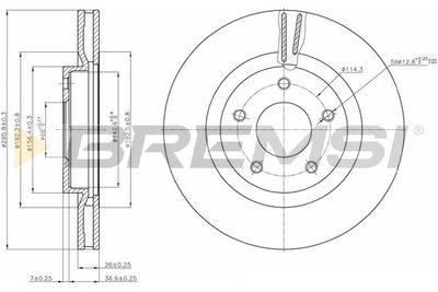 Гальмівний диск пер. Nissan Juke 10-,Qashqai 2,Rogue,X-Trail 2 07- (296*26)