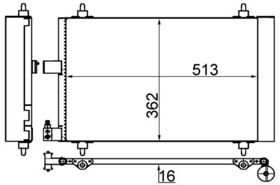 Радіатор кондиціонера Citroen C5 II/III/C6/Peugeot 407 1.6-3.0D 04-