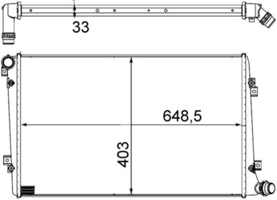 Радіатор охолодження двигуна Caddy III 1.9TDI (648x399x32)