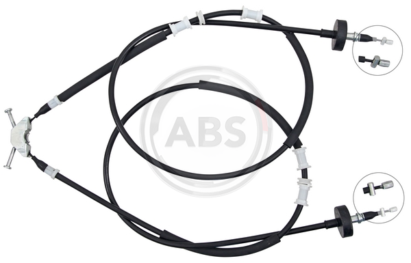Трос ручного гальма зад. Astra G 98- (диск) (1593/1400x2) (Bosch)
